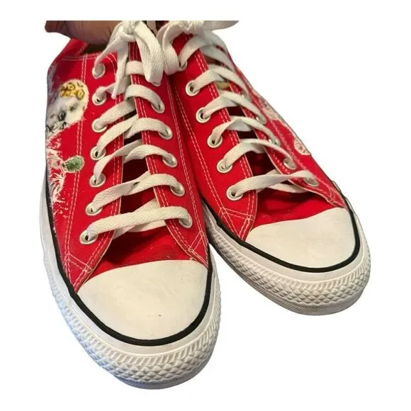 Dennis Rodman 91’ “All Out" Converse shoes red men’s size 15 women’s size 17 - Picture 4 of 11